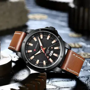 Men Luxury Brand Fashion Quartz Wristwatch With Leather Strap Casual Business Clock